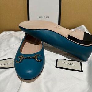 NEW Gucci Horsebit Ballet Flats- Cobalt blue
